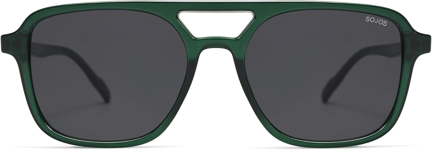 SOJOS Retro Aviator Sunglasses for Women Men,Trendy Rectangle Womens Mens Shades Sun Glasses SJ2202