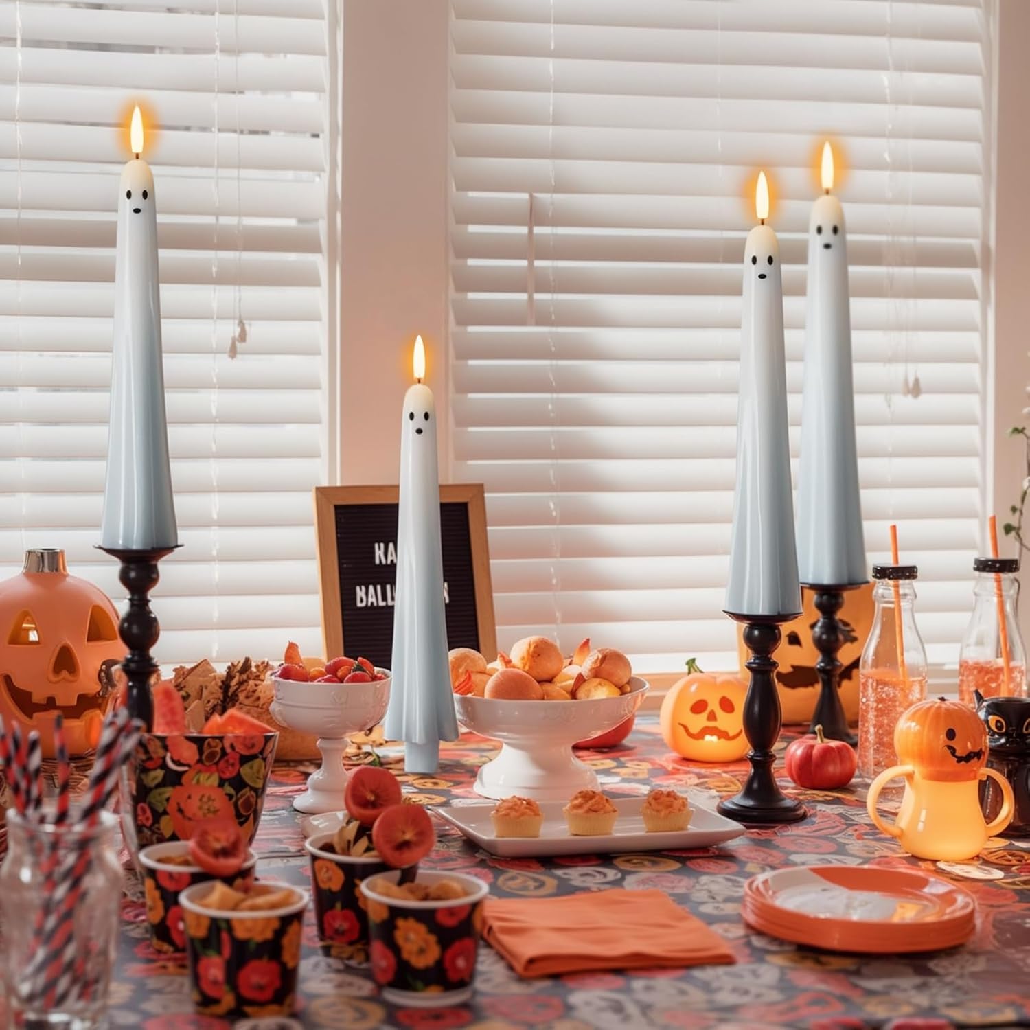 🏆50K+ SOLD! Almost Gone 👻Ghost Flameless Taper Candles with Remote and Timer