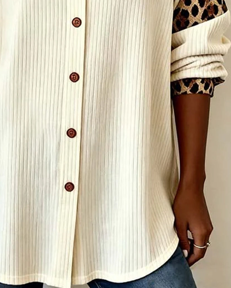  Bold Leopard Print Button-Down Shirt