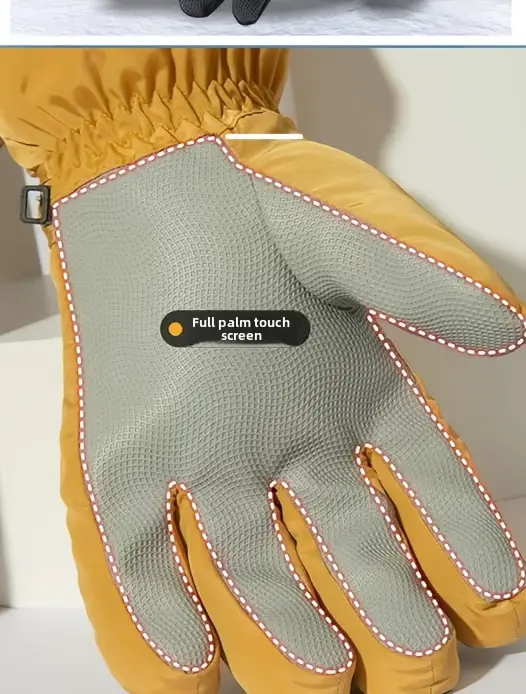 winter skihandschoenen voor heren, warme sneeuwhandschoenen, dik voor buitensporten,   tegen regen en sneeuw, gemakkelijk schoon te maken, hoogwaardige skispullen, pluche, koubestendig Productgegevens 7