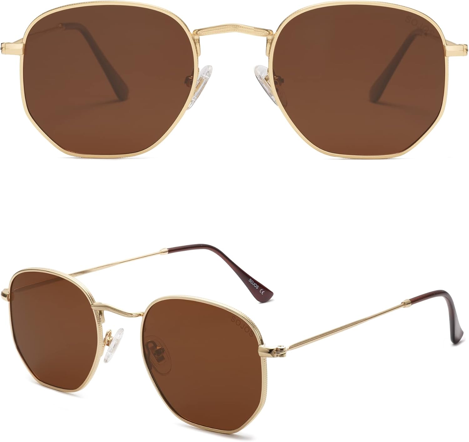 SOJOS Square Polarized Sunglasses for Women Men Small Hexagonal Polygon Shades SJ1072