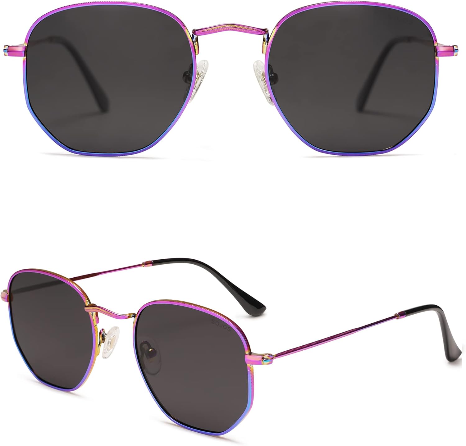 SOJOS Square Polarized Sunglasses for Women Men Small Hexagonal Polygon Shades SJ1072