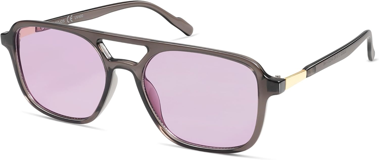 SOJOS Retro Aviator Sunglasses for Women Men,Trendy Rectangle Womens Mens Shades Sun Glasses SJ2202