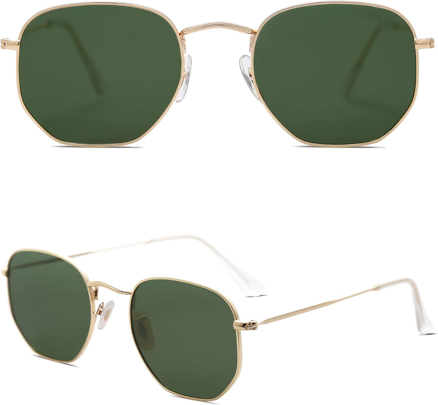 SOJOS Square Polarized Sunglasses for Women Men Small Hexagonal Polygon Shades SJ1072