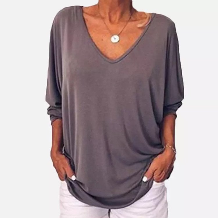 Plus Size Women Loose  Baggy T-Shirt Button👚