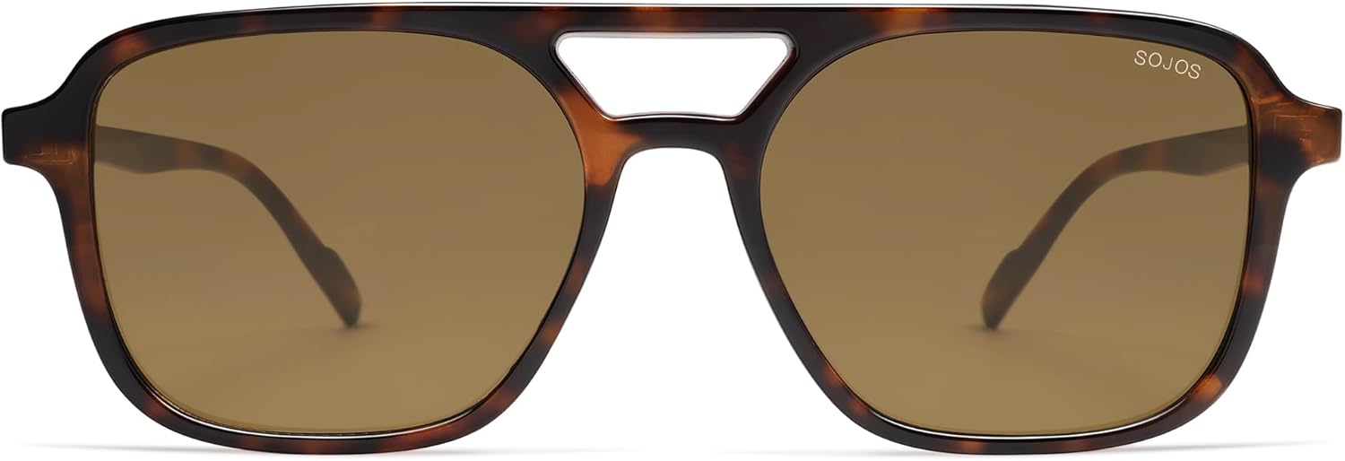 SOJOS Retro Aviator Sunglasses for Women Men,Trendy Rectangle Womens Mens Shades Sun Glasses SJ2202