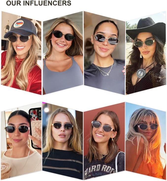 SOJOS Retro Oval Sunglasses for Women Trendy Classic Shades UV400 Protection