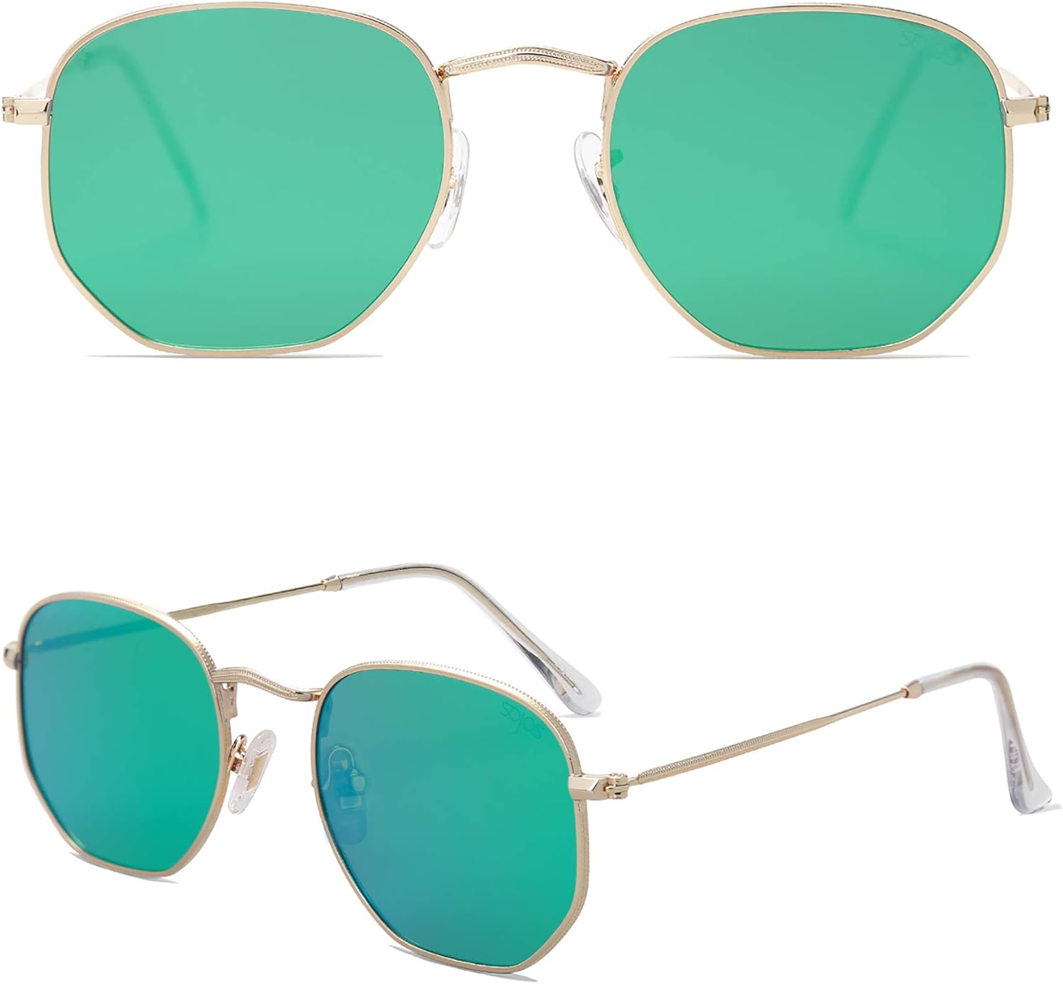 SOJOS Square Polarized Sunglasses for Women Men Small Hexagonal Polygon Shades SJ1072