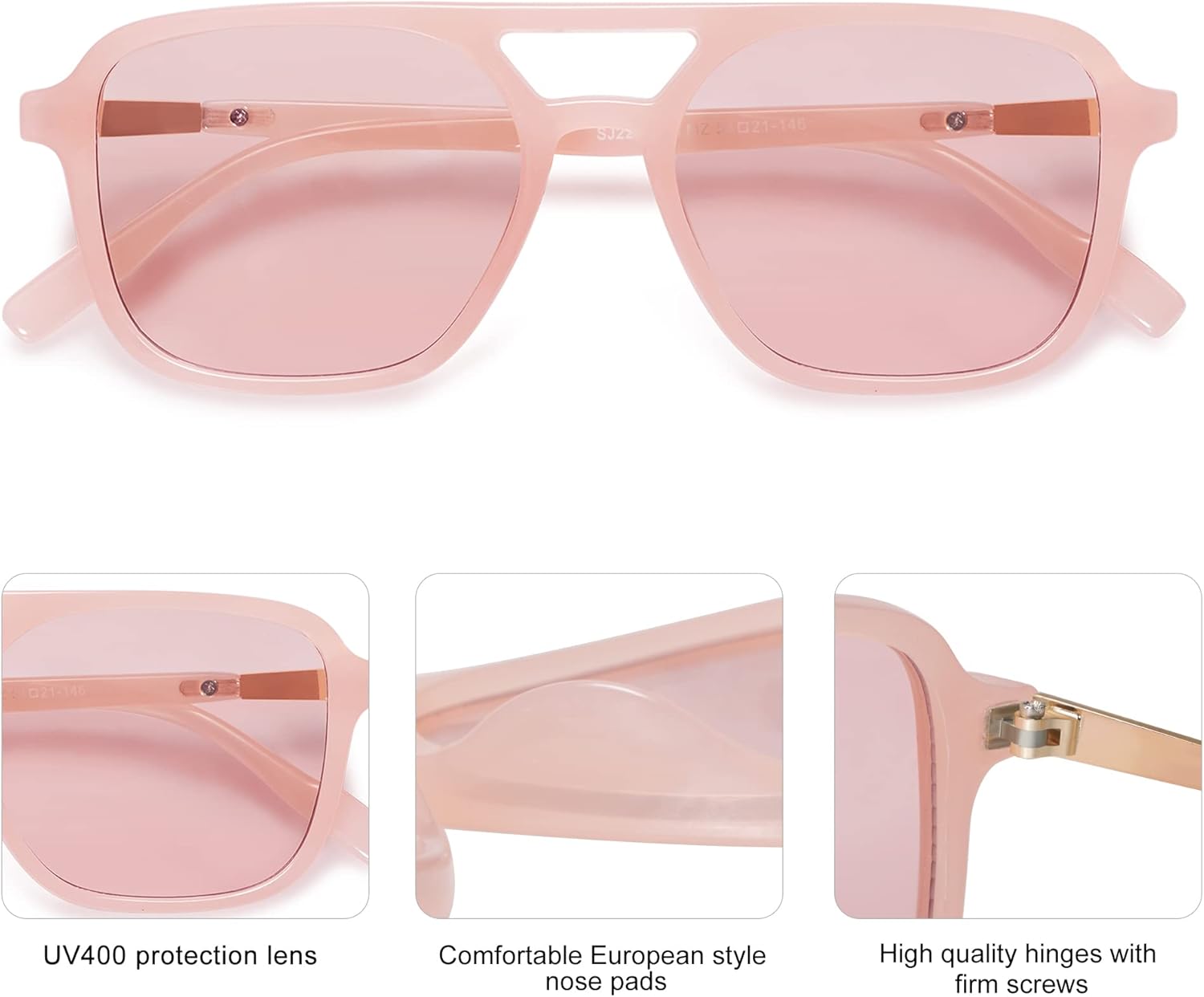 SOJOS Retro Aviator Sunglasses for Women Men,Trendy Rectangle Womens Mens Shades Sun Glasses SJ2202