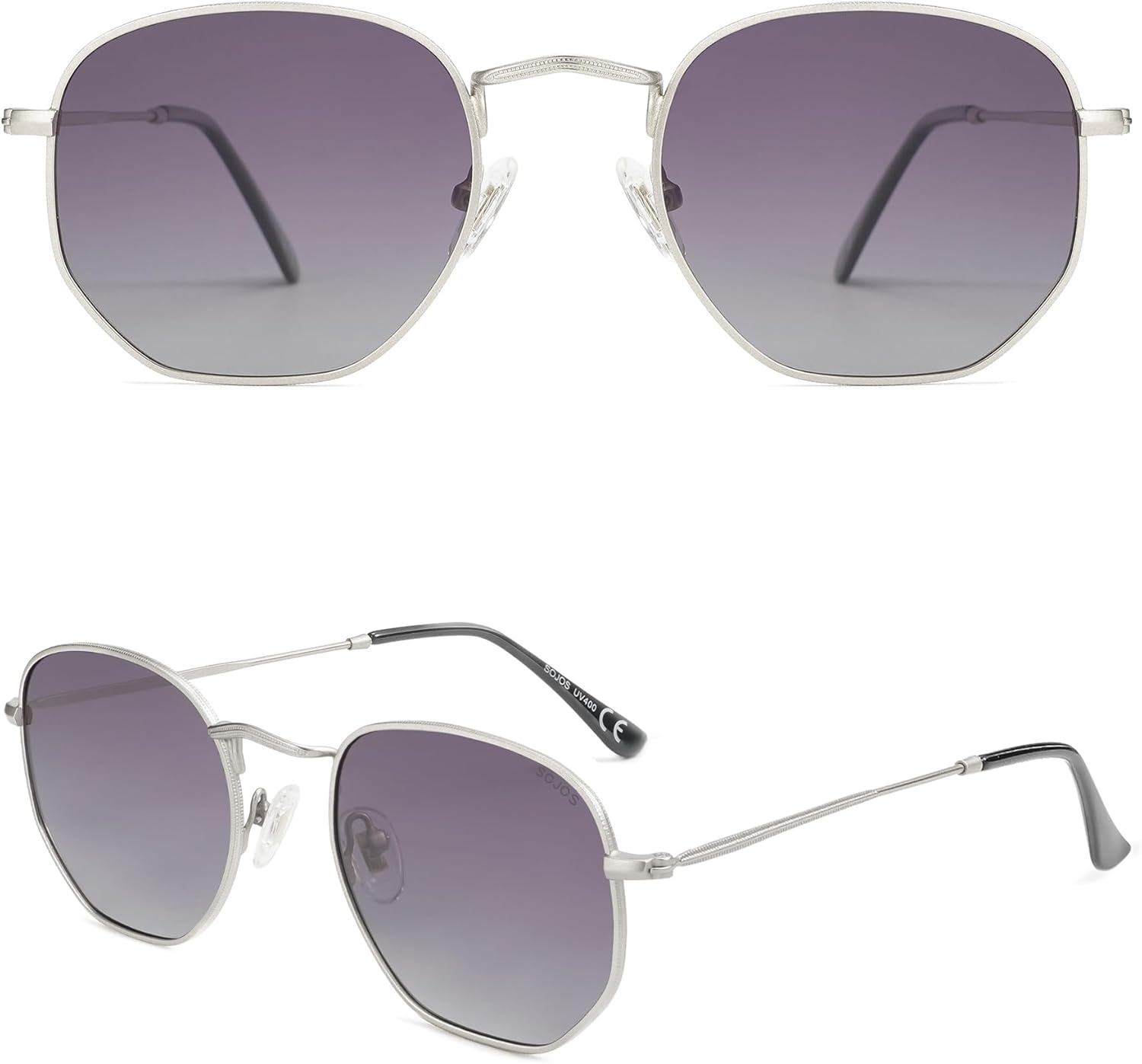 SOJOS Square Polarized Sunglasses for Women Men Small Hexagonal Polygon Shades SJ1072