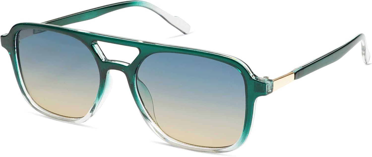 SOJOS Retro Aviator Sunglasses for Women Men,Trendy Rectangle Womens Mens Shades Sun Glasses SJ2202