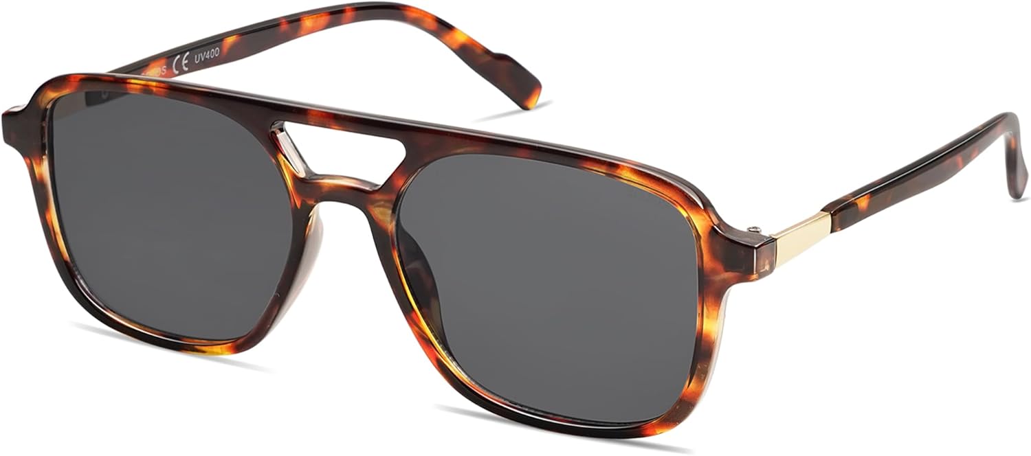 SOJOS Retro Aviator Sunglasses for Women Men,Trendy Rectangle Womens Mens Shades Sun Glasses SJ2202