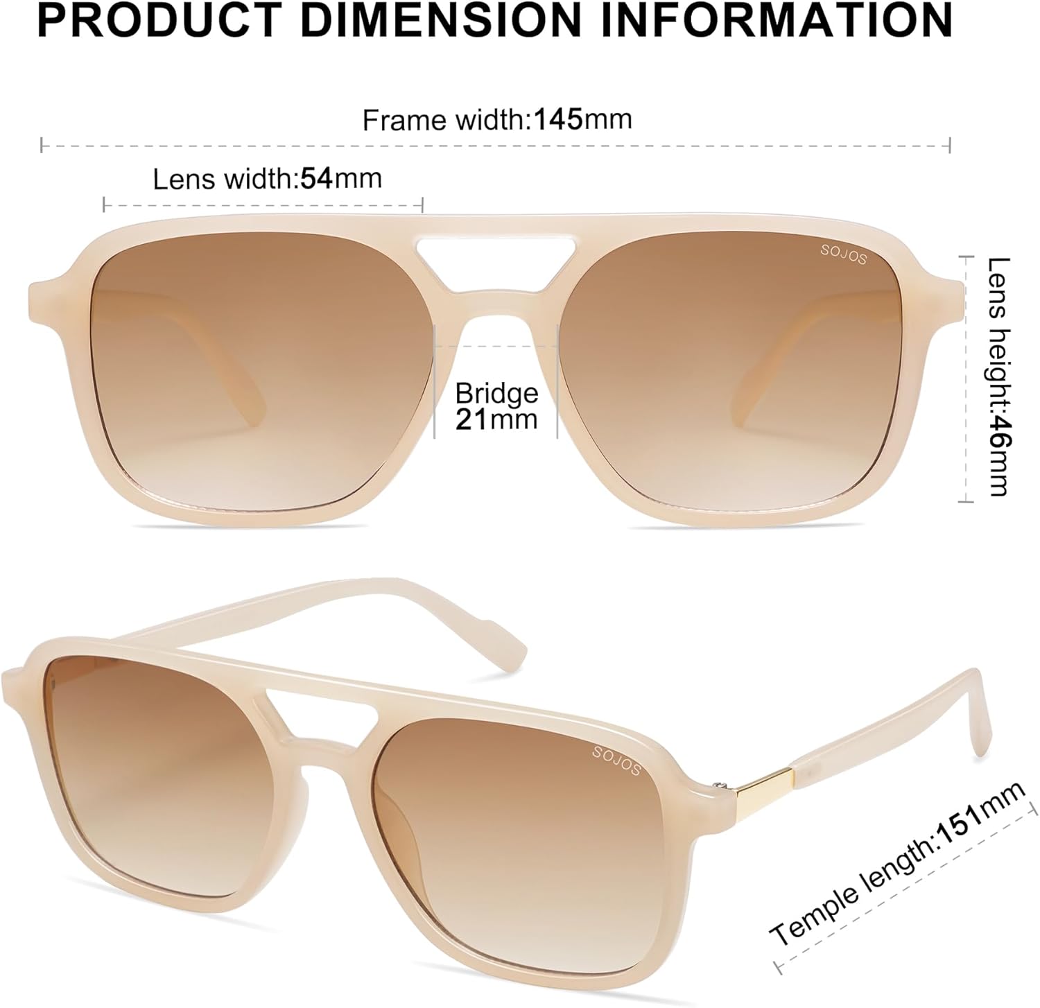 SOJOS Retro Aviator Sunglasses for Women Men,Trendy Rectangle Womens Mens Shades Sun Glasses SJ2202