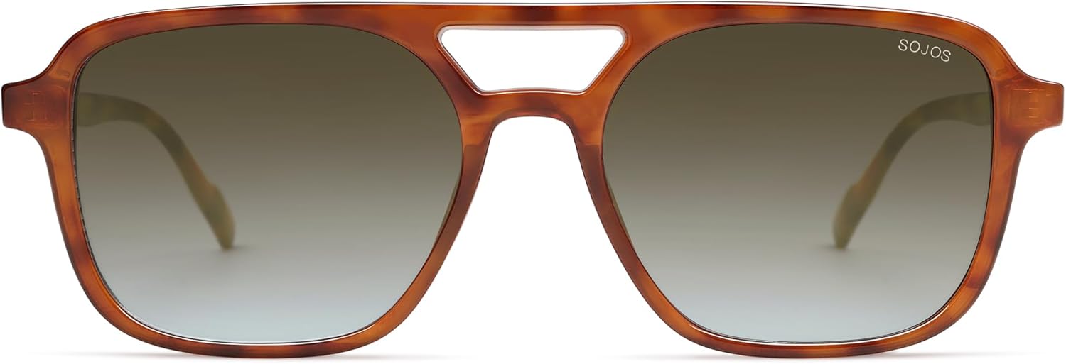 SOJOS Retro Aviator Sunglasses for Women Men,Trendy Rectangle Womens Mens Shades Sun Glasses SJ2202