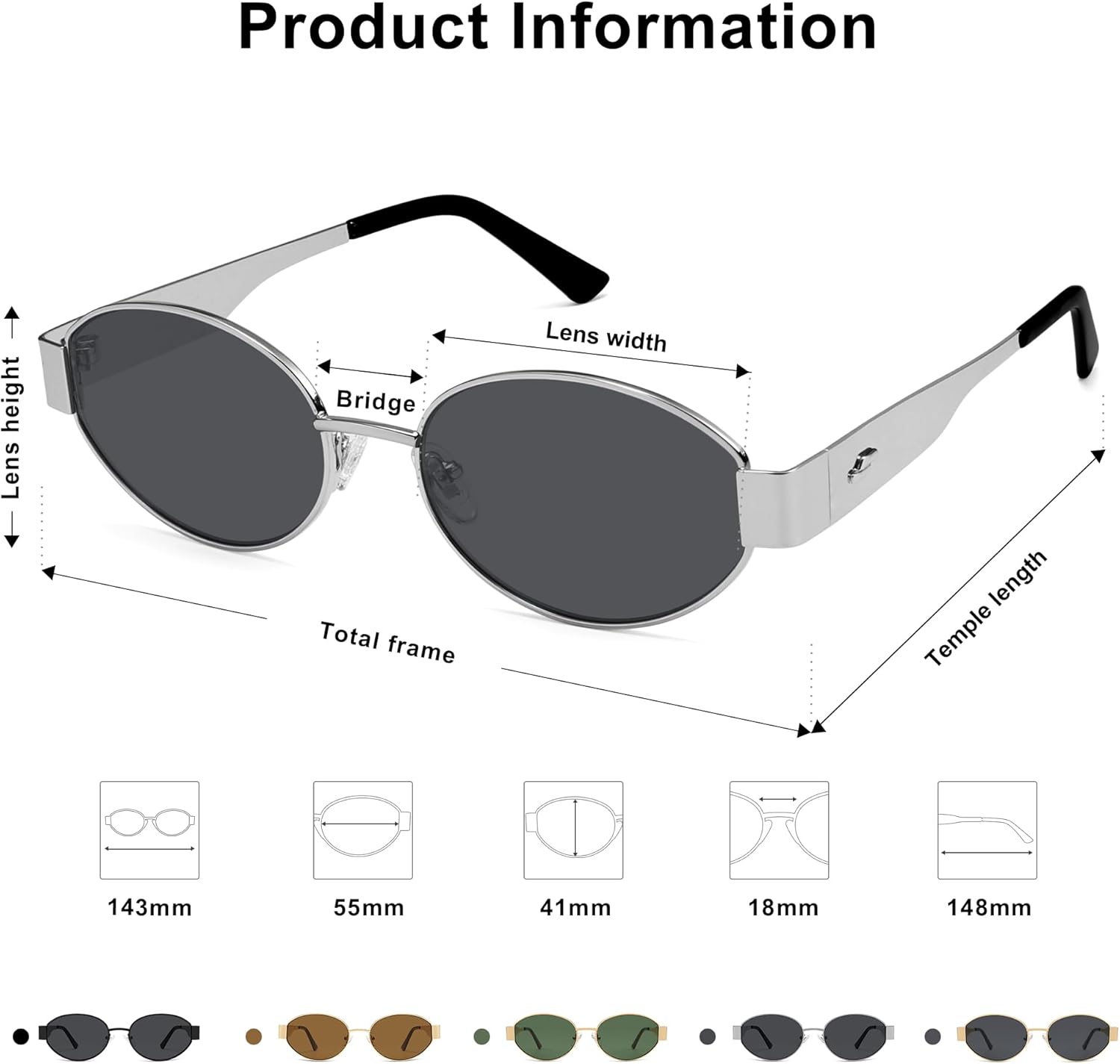 SOJOS Retro Oval Sunglasses for Women Trendy Classic Shades UV400 Protection