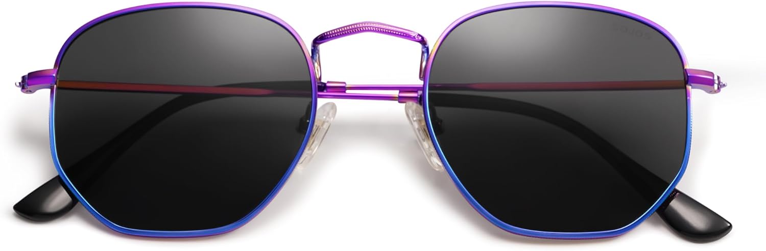SOJOS Square Polarized Sunglasses for Women Men Small Hexagonal Polygon Shades SJ1072
