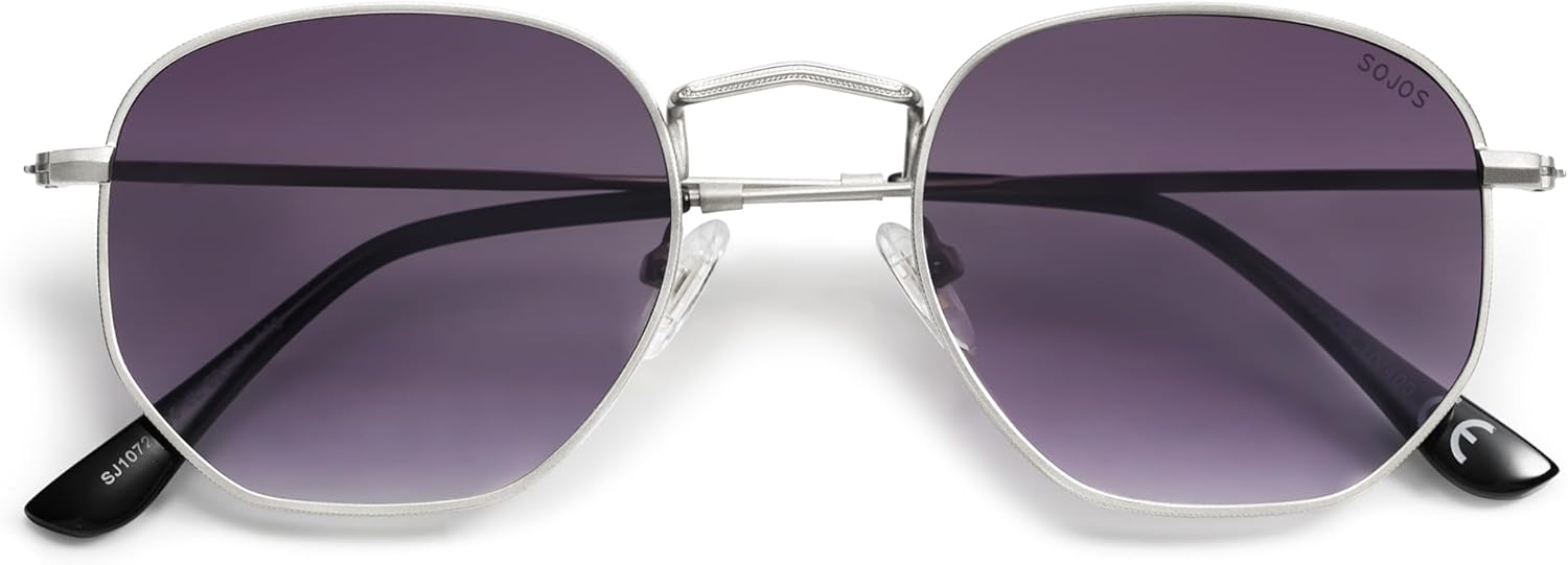 SOJOS Square Polarized Sunglasses for Women Men Small Hexagonal Polygon Shades SJ1072