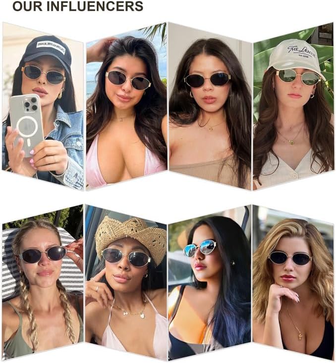 SOJOS Retro Oval Sunglasses for Women Trendy Classic Shades UV400 Protection