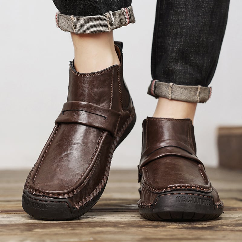 Men's Chelsea Boots, Comfy Non Slip Boots Dress Boots Casual Ankle Boots High-top Slip On Dress Shoes