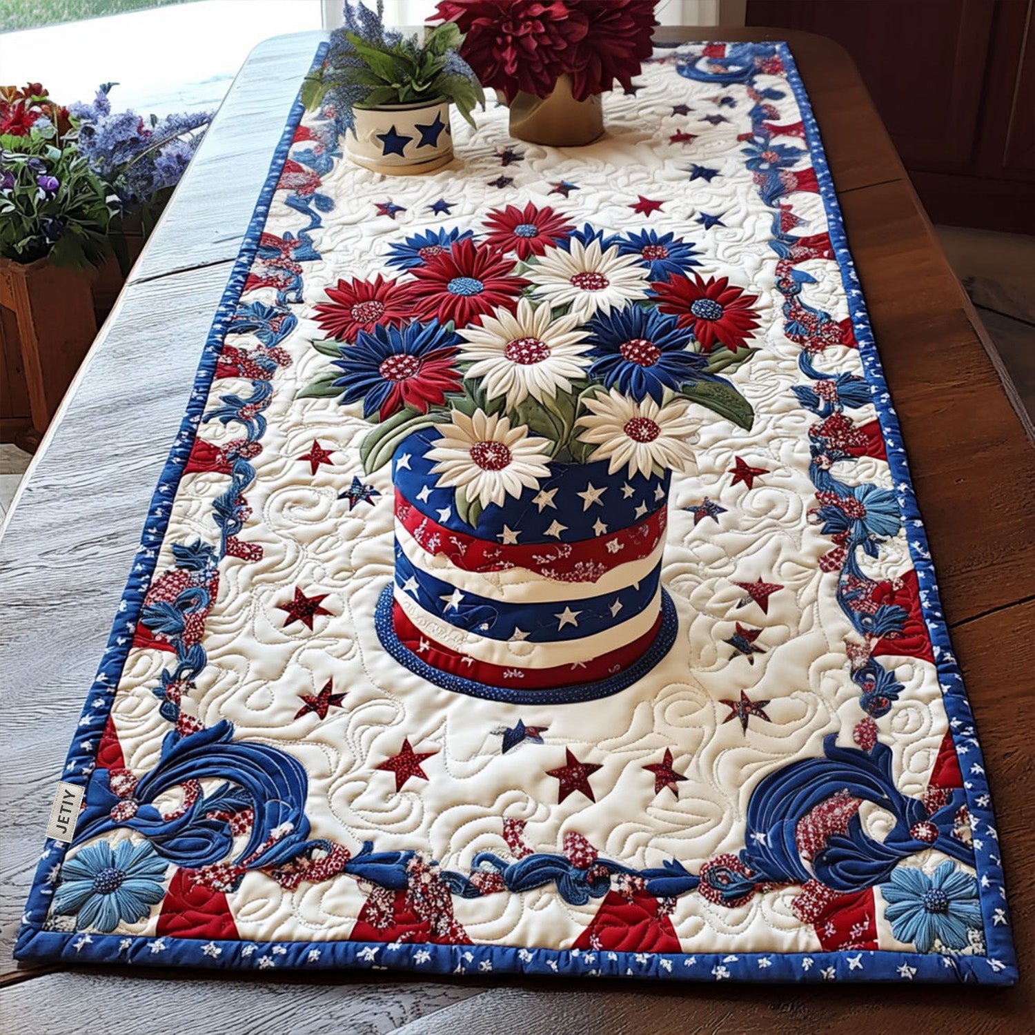 Patriotic Quilted Table Runner NCU0VT123