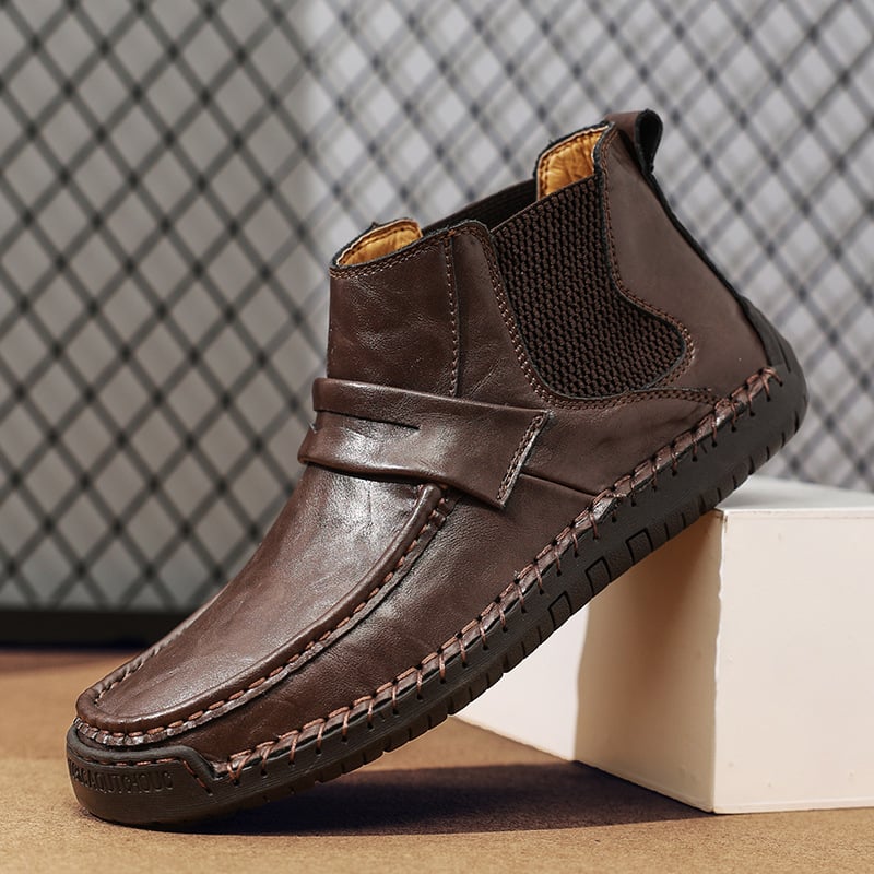 Men's Chelsea Boots, Comfy Non Slip Boots Dress Boots Casual Ankle Boots High-top Slip On Dress Shoes