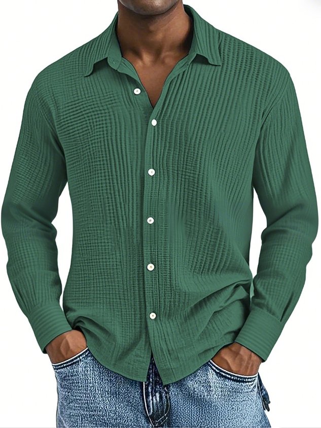 Findbestes® Basic Beach Vacation Casual Fashion Men's Long Sleeved Jacquard Shirt Breathable And Comfortable Hawaiian Camping Long Sleeved Shirt Big Tall