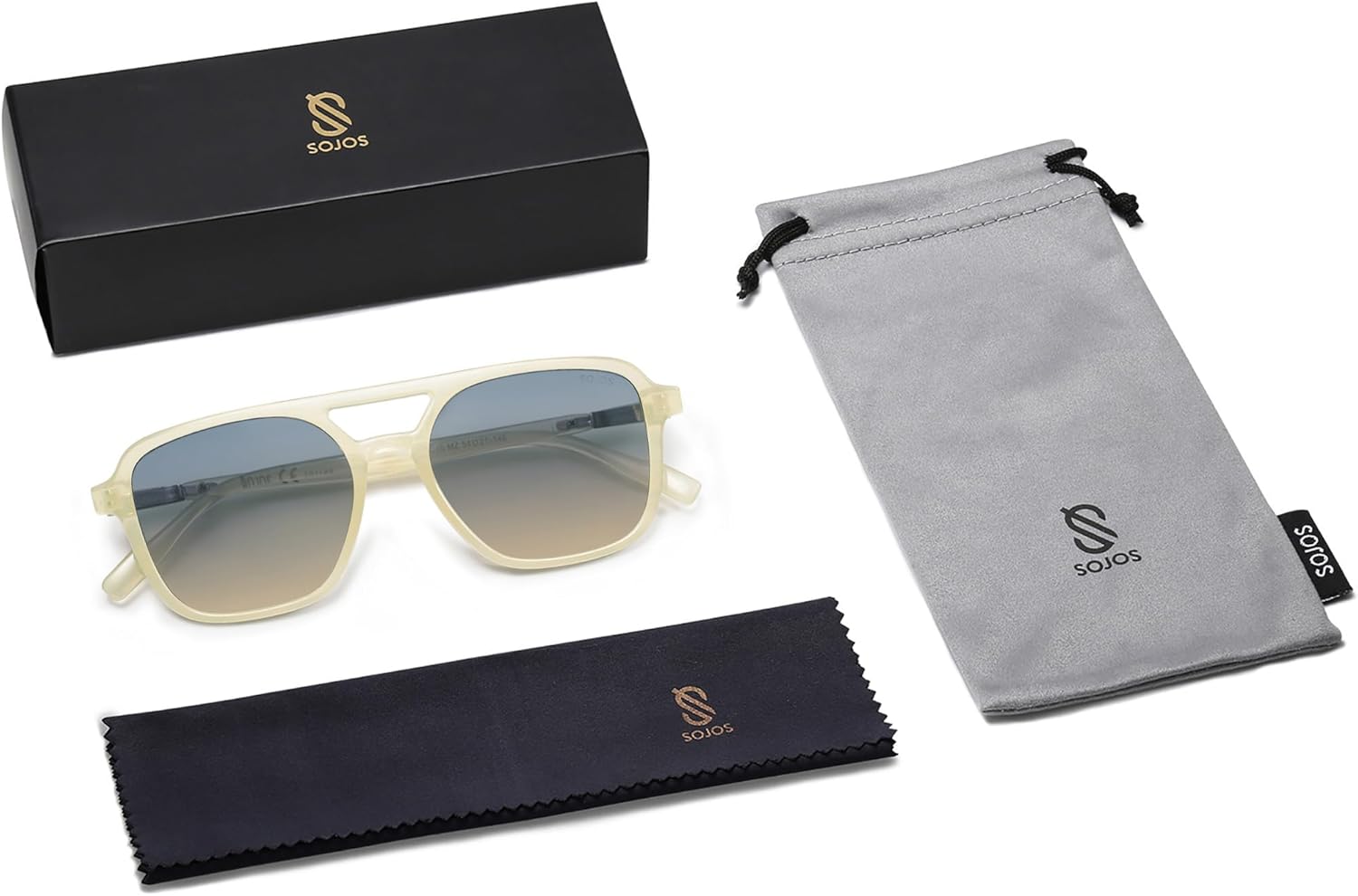 SOJOS Retro Aviator Sunglasses for Women Men,Trendy Rectangle Womens Mens Shades Sun Glasses SJ2202