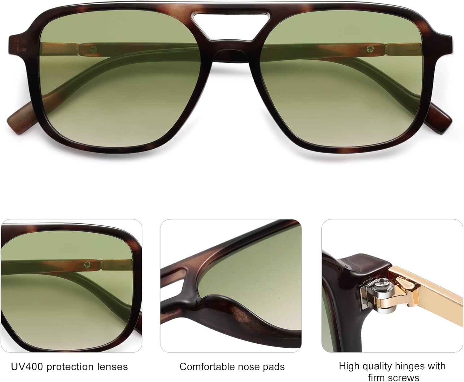 SOJOS Retro Aviator Sunglasses for Women Men,Trendy Rectangle Womens Mens Shades Sun Glasses SJ2202