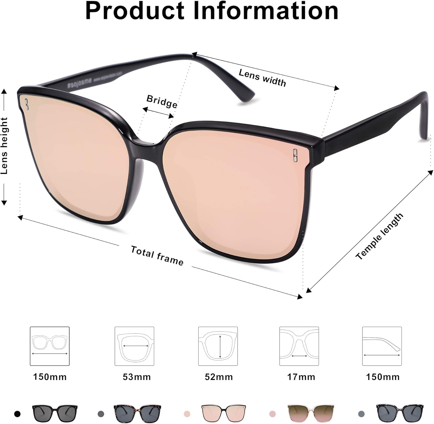 SOJOS Trendy Oversized Sunglasses for Women and Men