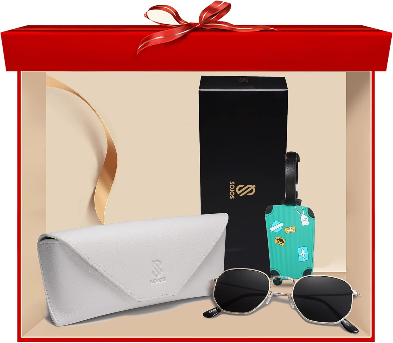 SOJOS Square Polarized Sunglasses for Women Men Small Hexagonal Polygon Shades SJ1072