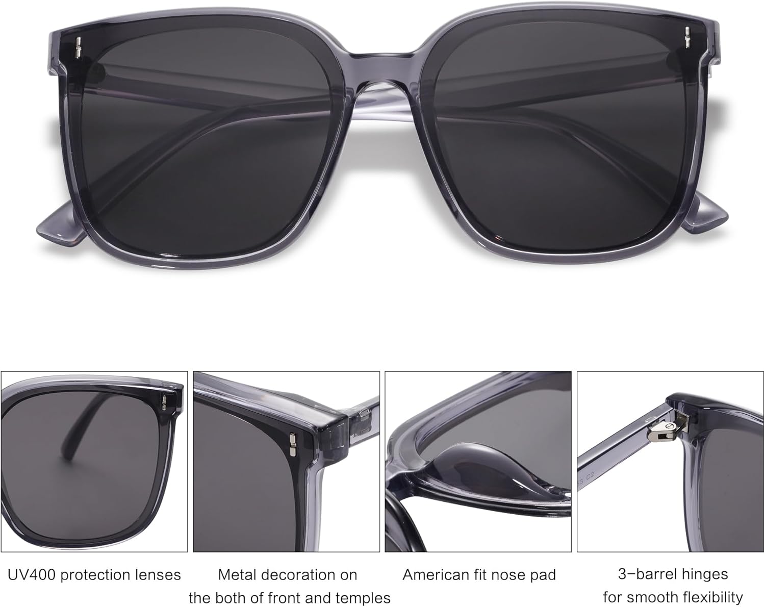 SOJOS Trendy Oversized Sunglasses for Women and Men