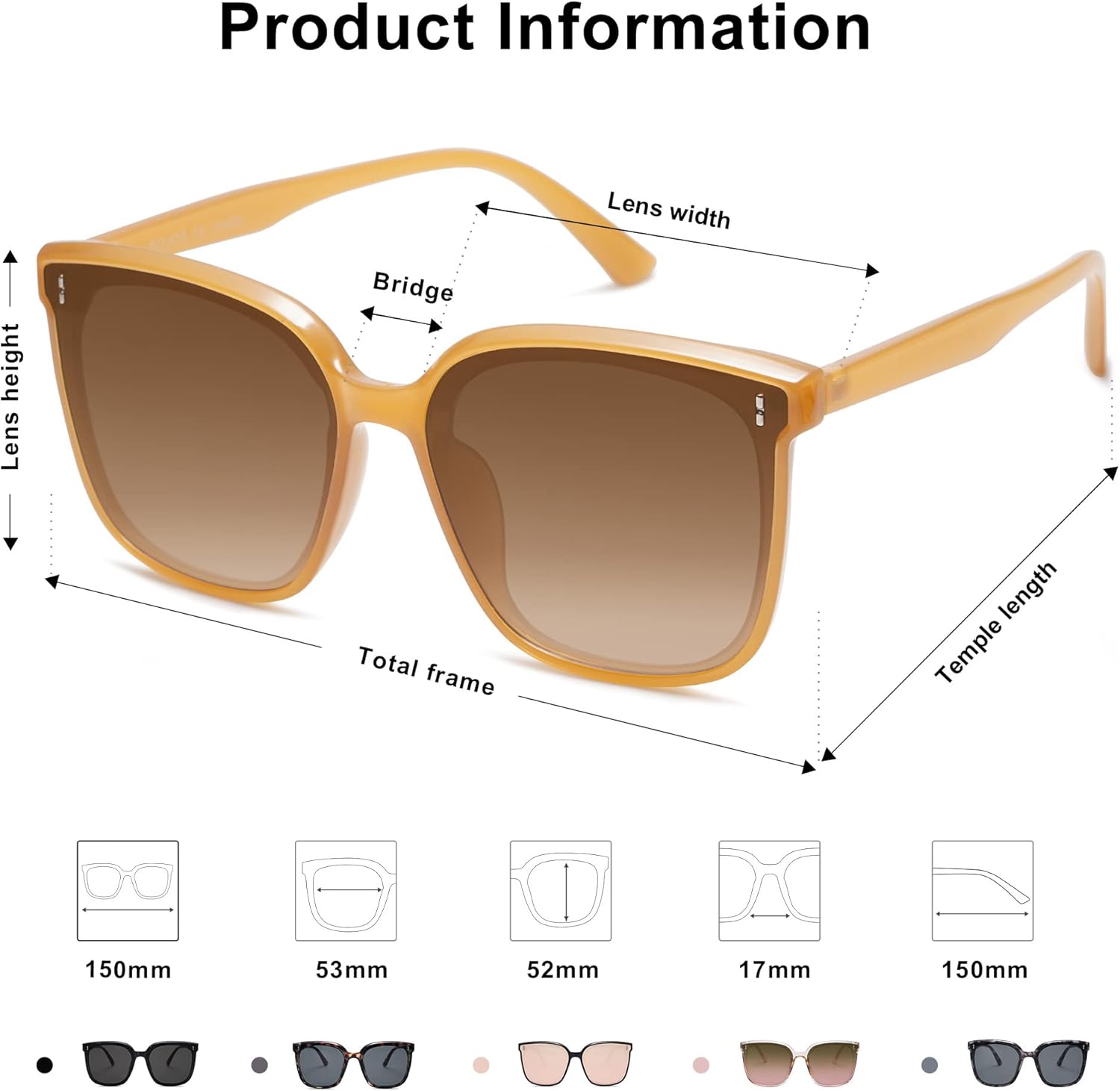 SOJOS Trendy Oversized Sunglasses for Women and Men