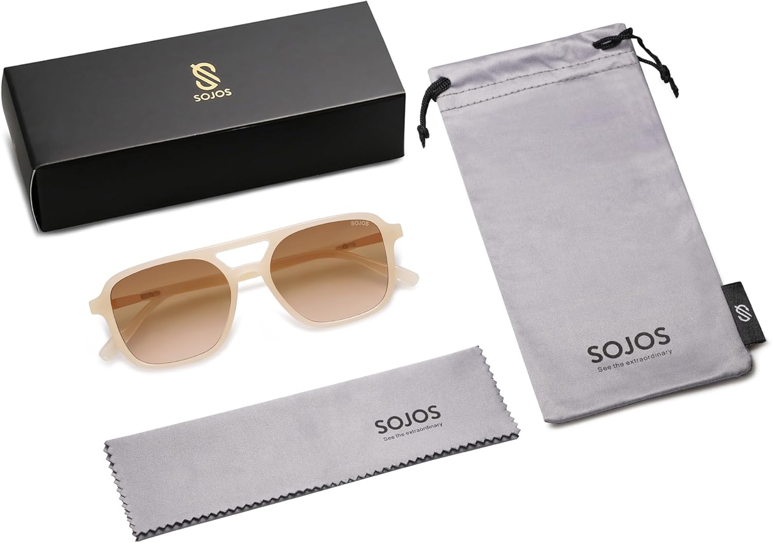 SOJOS Retro Aviator Sunglasses for Women Men,Trendy Rectangle Womens Mens Shades Sun Glasses SJ2202