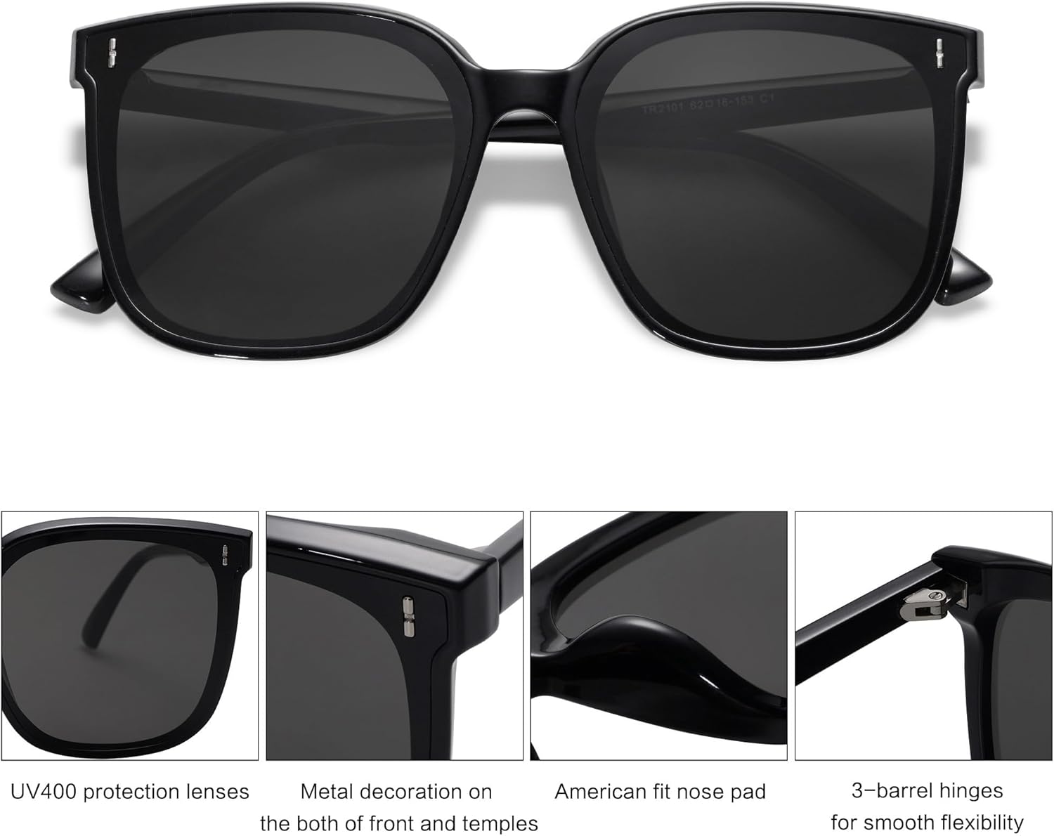 SOJOS Trendy Oversized Sunglasses for Women and Men