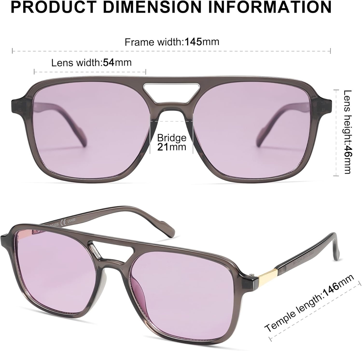 SOJOS Retro Aviator Sunglasses for Women Men,Trendy Rectangle Womens Mens Shades Sun Glasses SJ2202