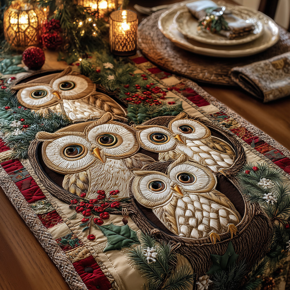 Noel Owl Gathering Quilted Table Runner NCU0TH3414