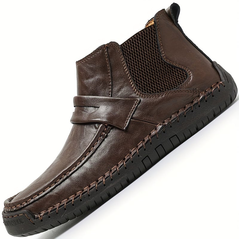 Men's Chelsea Boots, Comfy Non Slip Boots Dress Boots Casual Ankle Boots High-top Slip On Dress Shoes