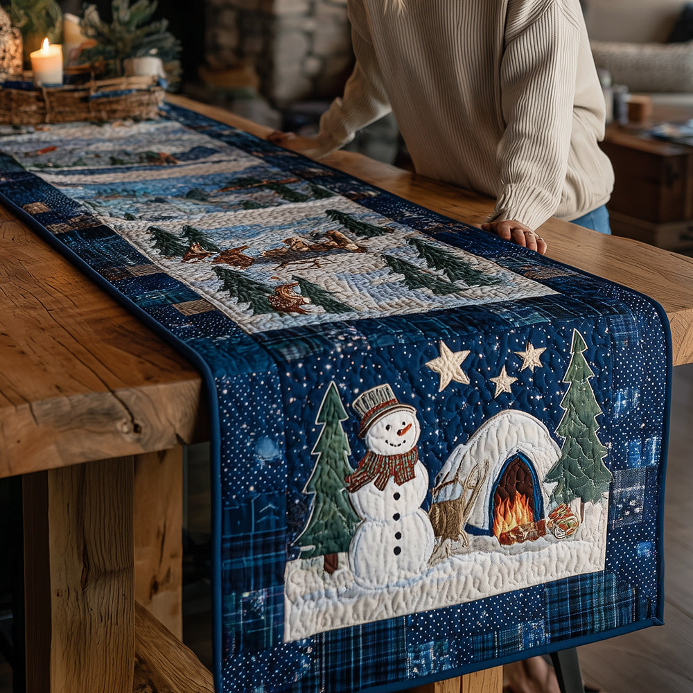 Snowy Camper Fun Quilted Table Runner NCU0TH3860