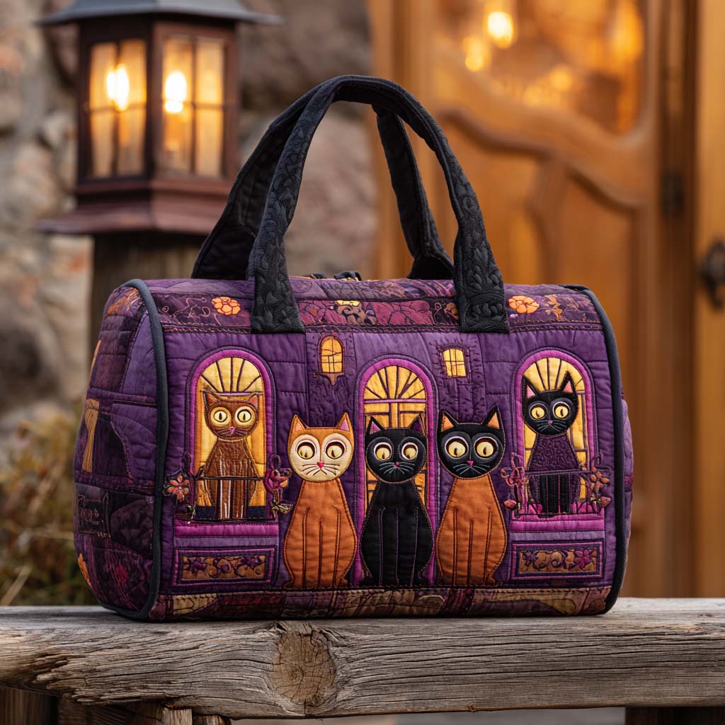 Twilight Cat Quilted Duffle Bag NCU0XD401