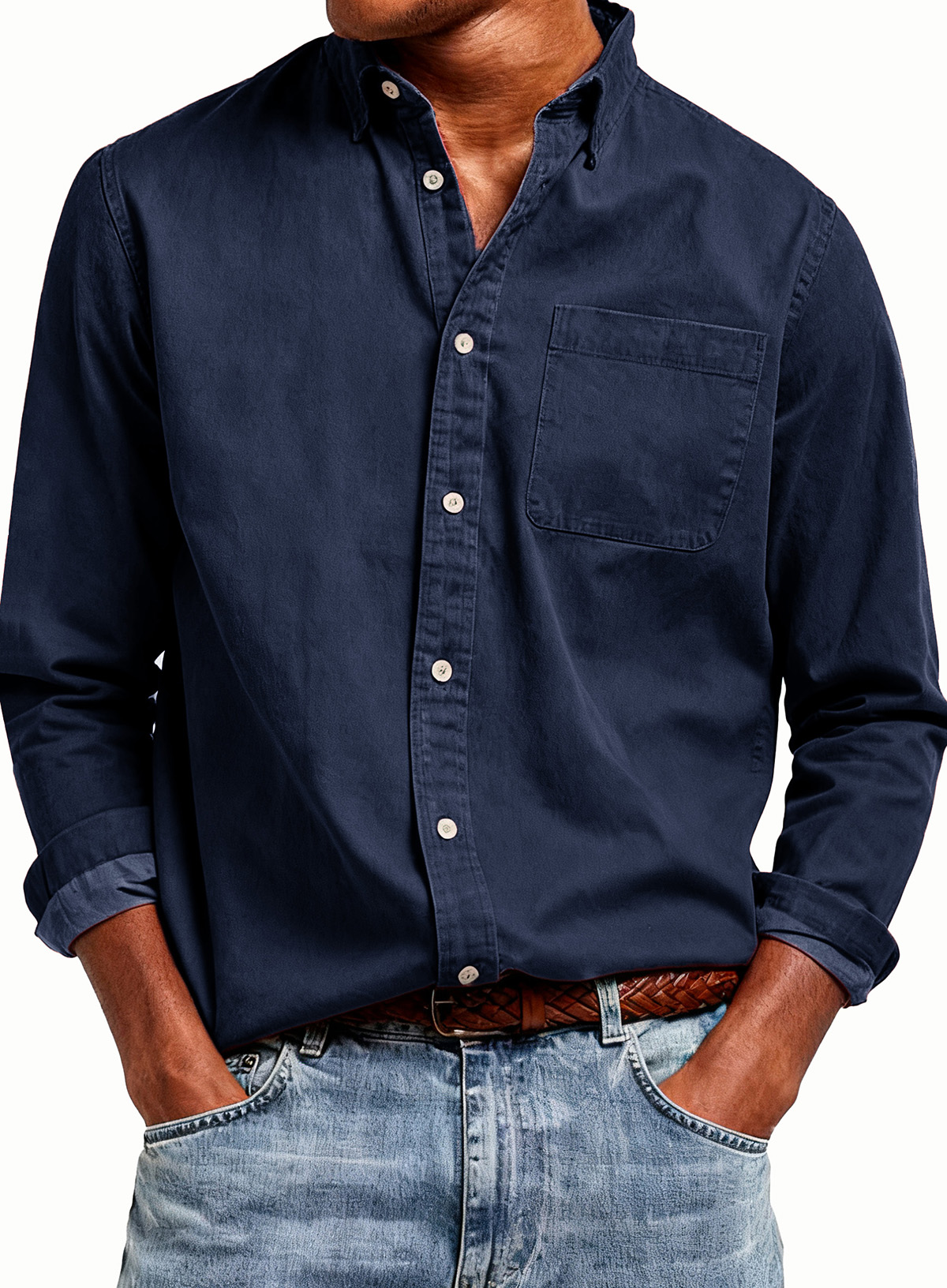 Last Day: 70% Off! 🔥 Men's Retro Shirt — Pure Cotton, Collared, with Chest Pocket, Long Sleeve