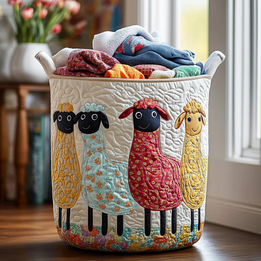 Sheep Quilted Laundry Basket NCU0QN029