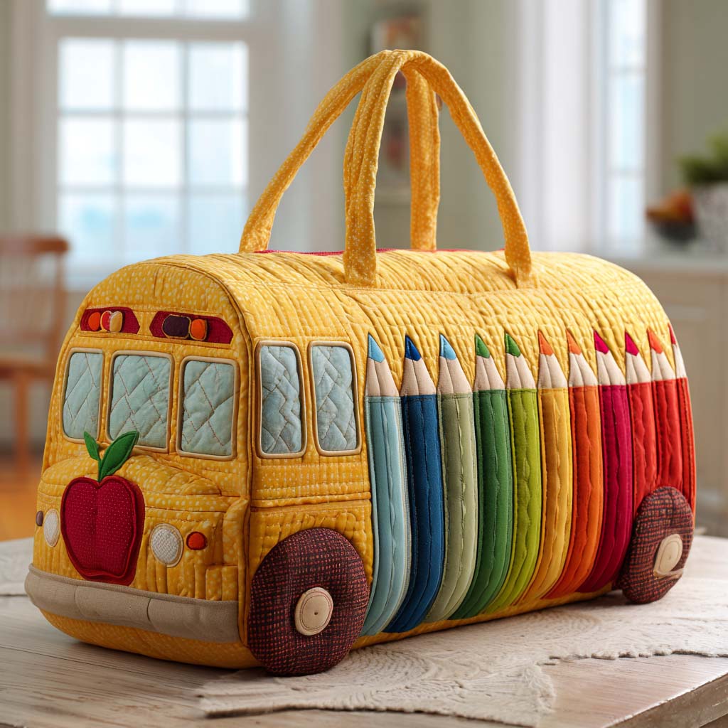 School Bus Quilted Duffle Bag NCU0VT243