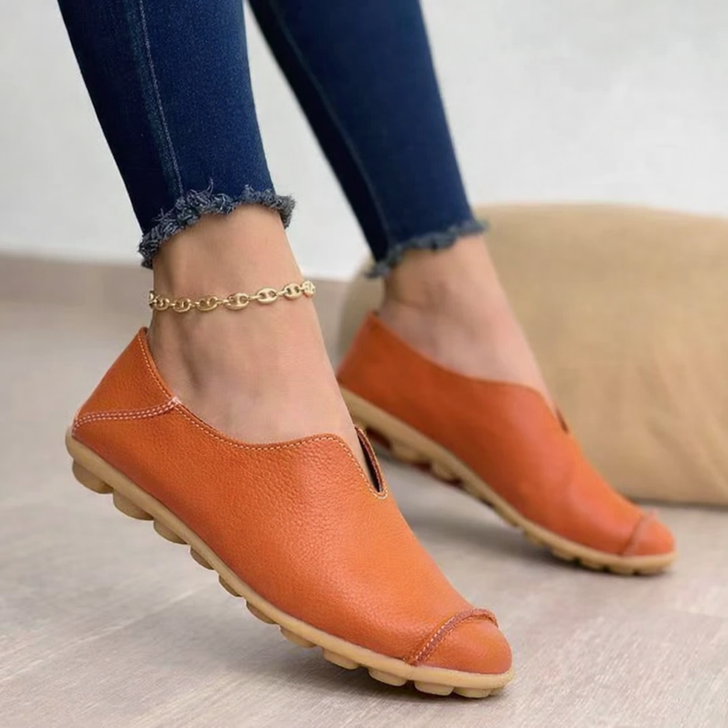 Women’s Casual Flat-Heel Cow Tendon Low-Top Shoes