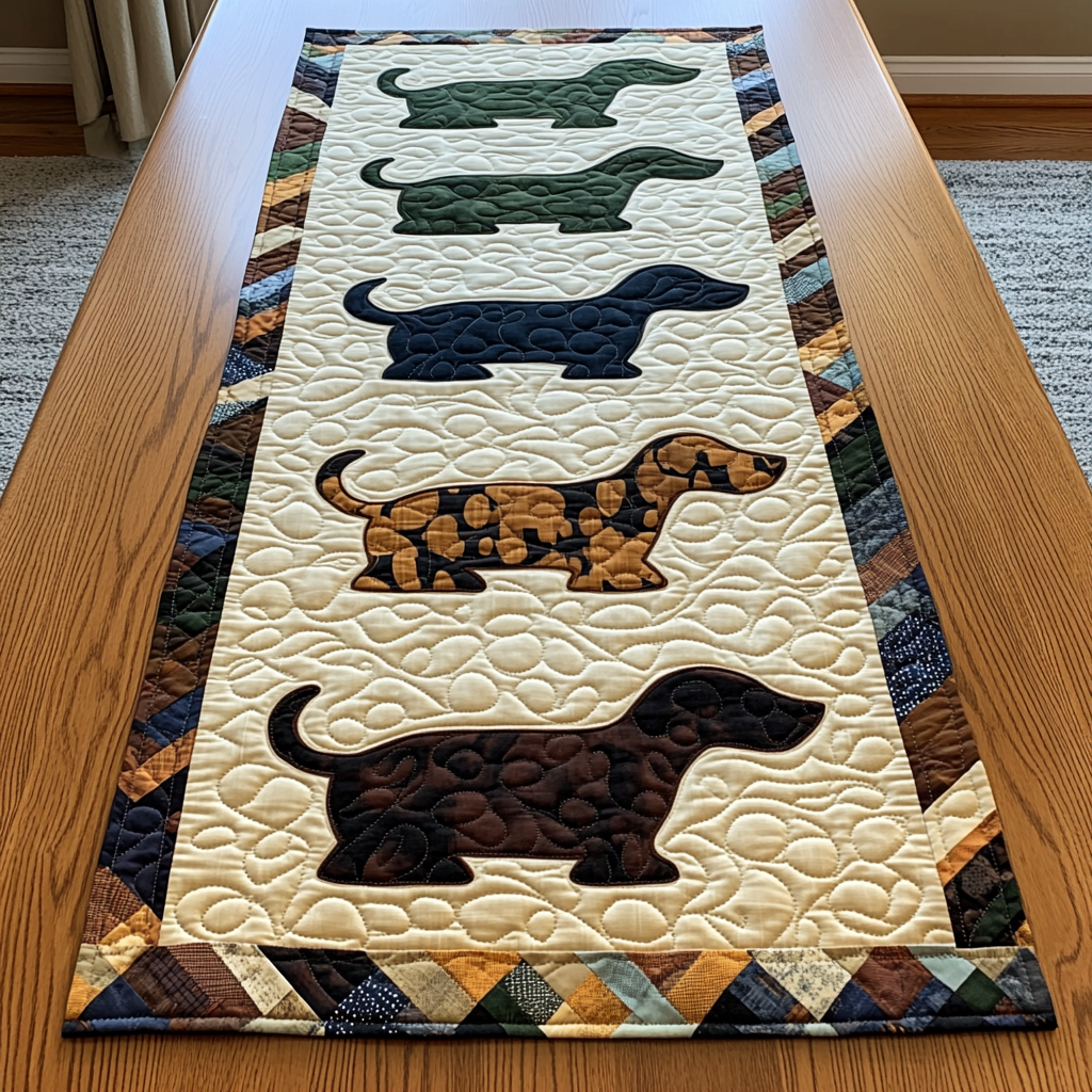 Dachshund Love Quilted Table Runner NCU0DK7661