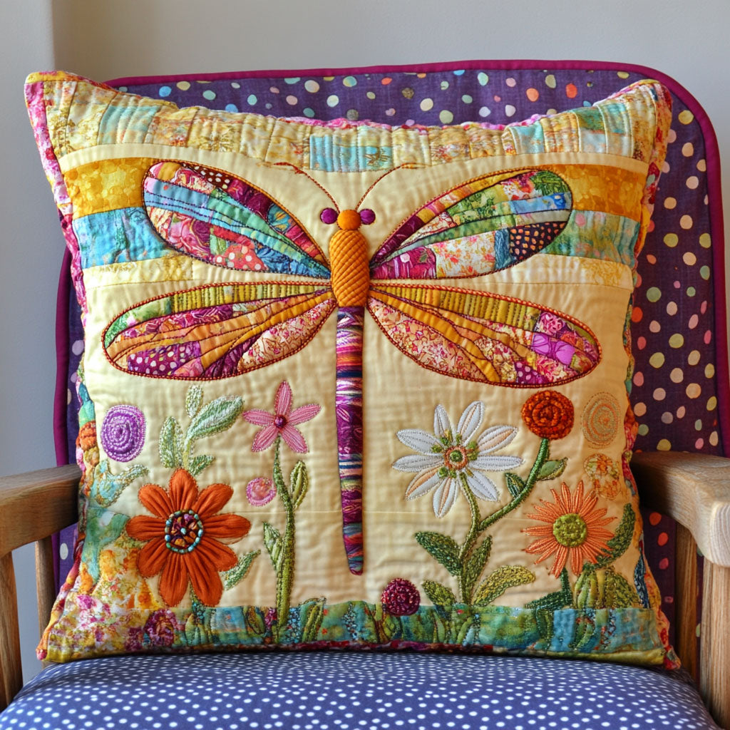 Dragonfly Floral Quilted Pillow Case NCU0PT6643