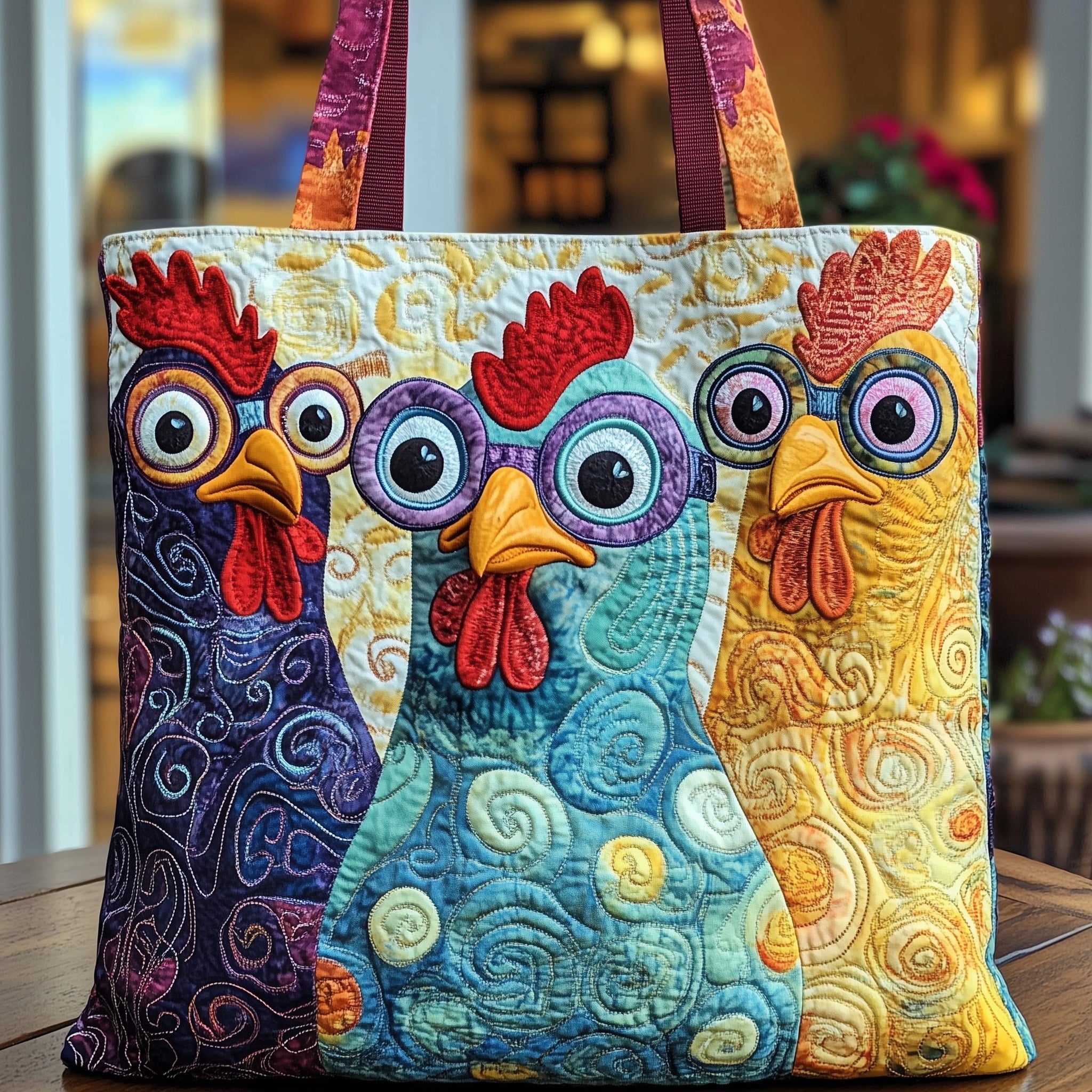 Chicken Quilted Tote Bag GFTOMA1601