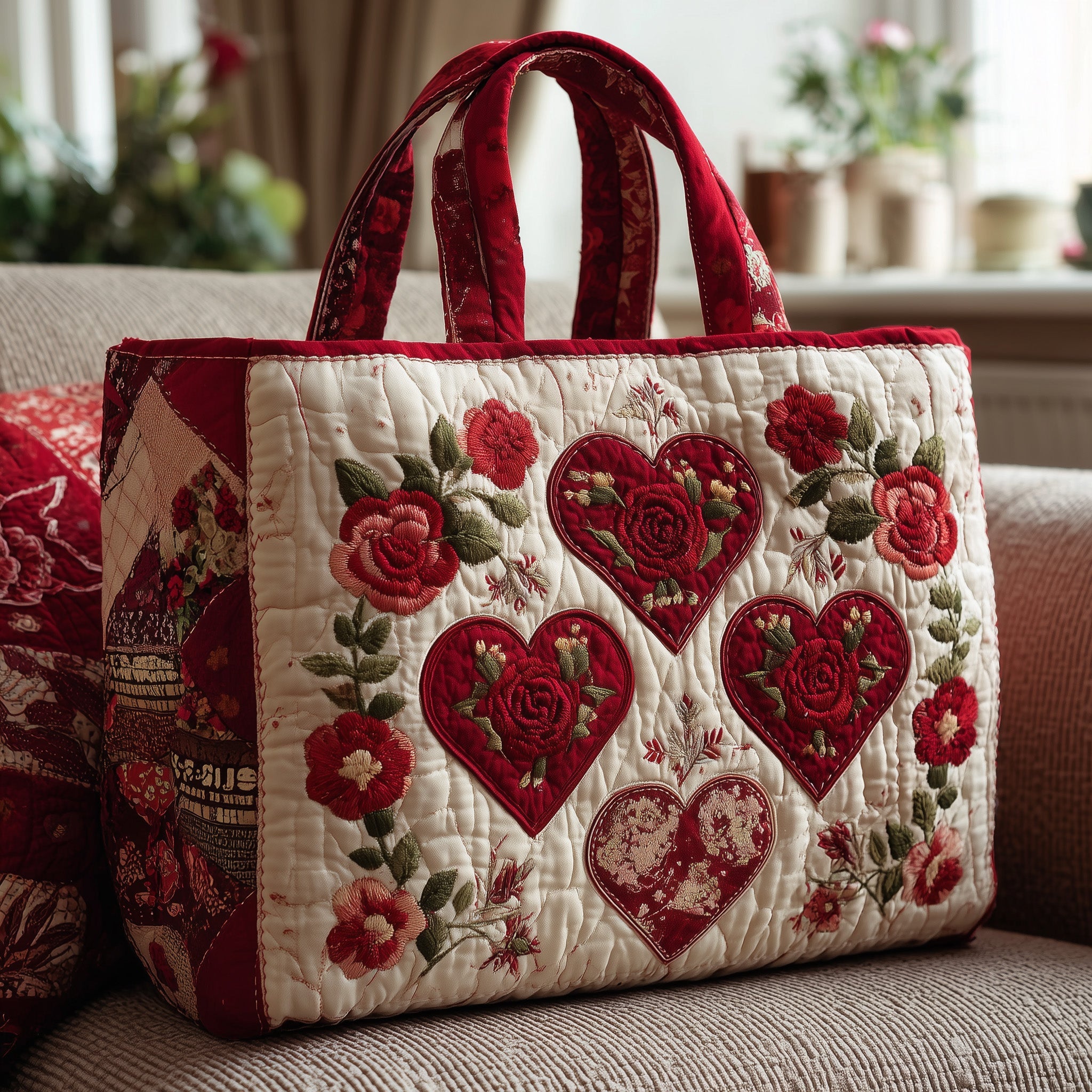 Loving Rose Quilted Tote Bag GFTONL5450