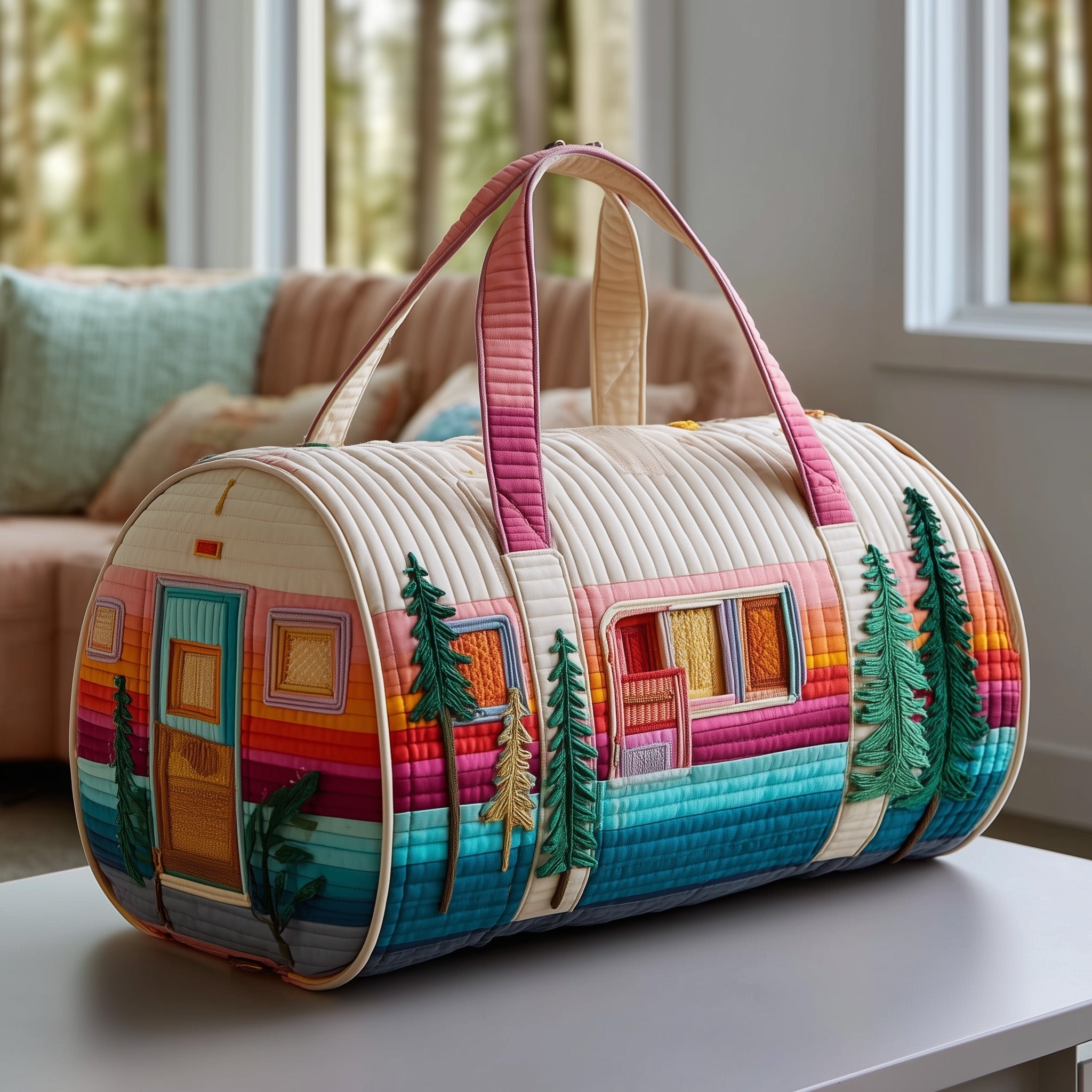 Happy Camper Quilted Duffle Bag GFTOTP11476