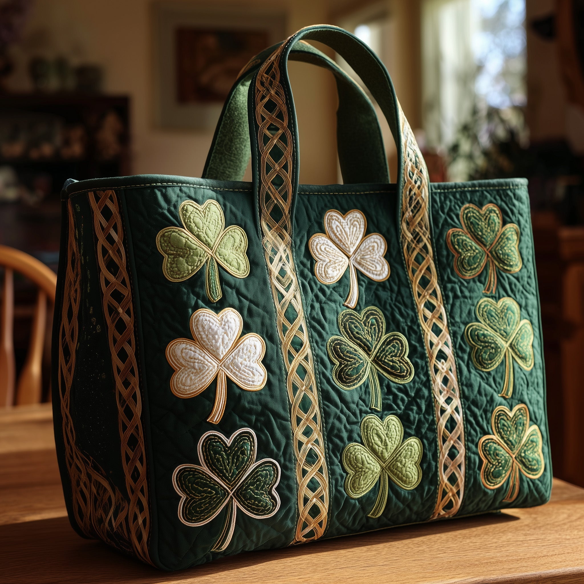 Irish Shamrock Quilted Tote Bag GFTOTP9063