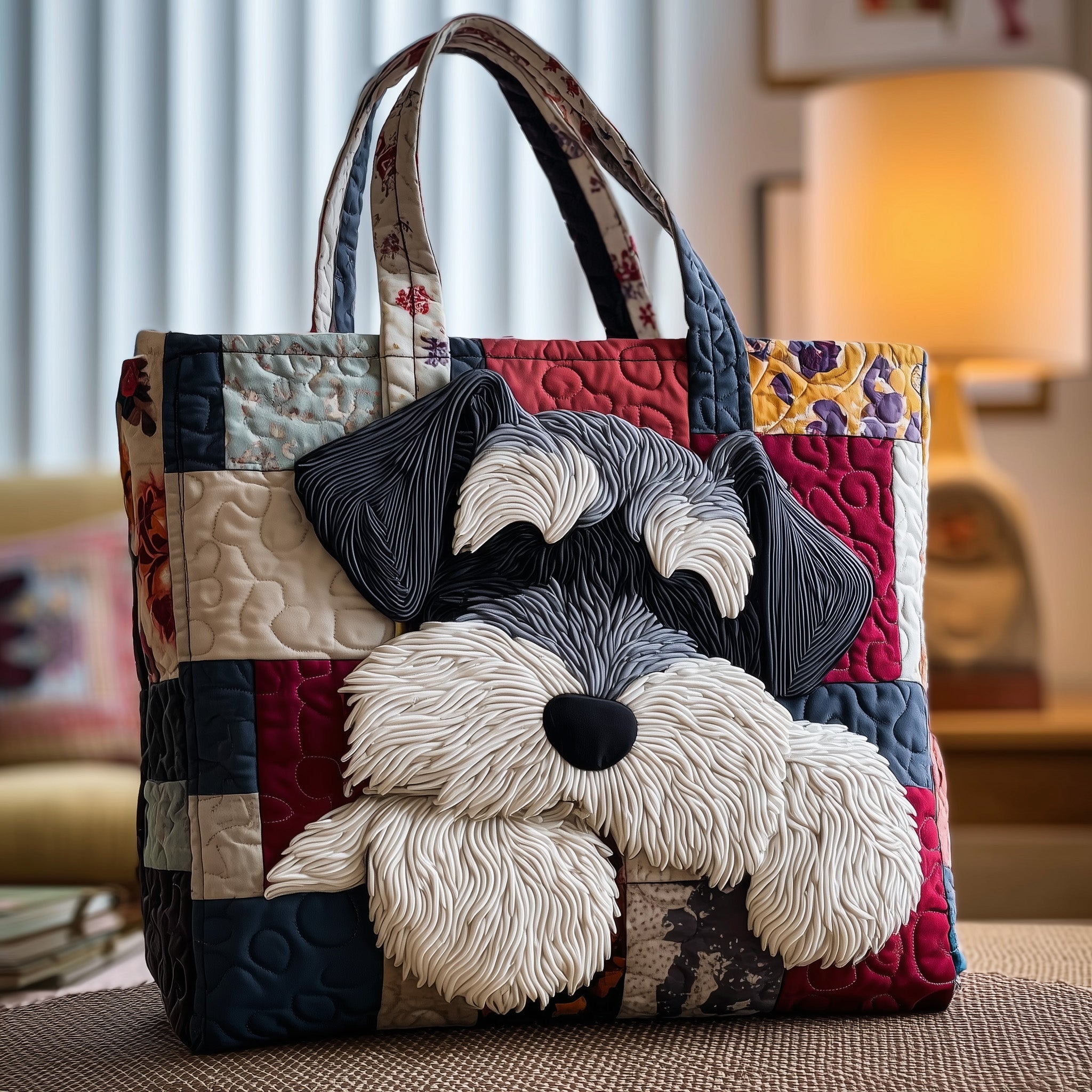 Sleepy Schnauzer Quilted Tote Bag GFTOTP9868